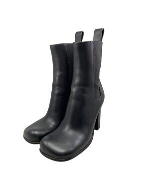 Bottega Veneta Short Boots Side Gore Leather Black 37
